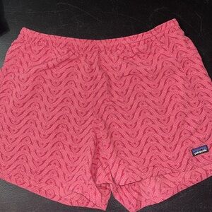 Patagonia Women’s Red Wave Pattern Baggies Shorts
